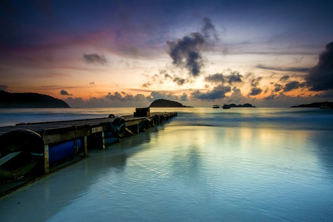 Il mare dell'isola di Redang al tramonto