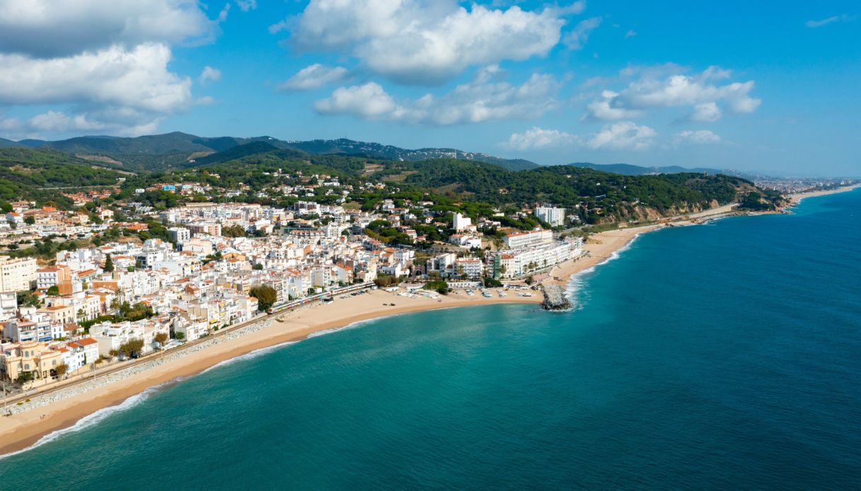 Vista dall'alto di Sant Pol del Mar, Spagna