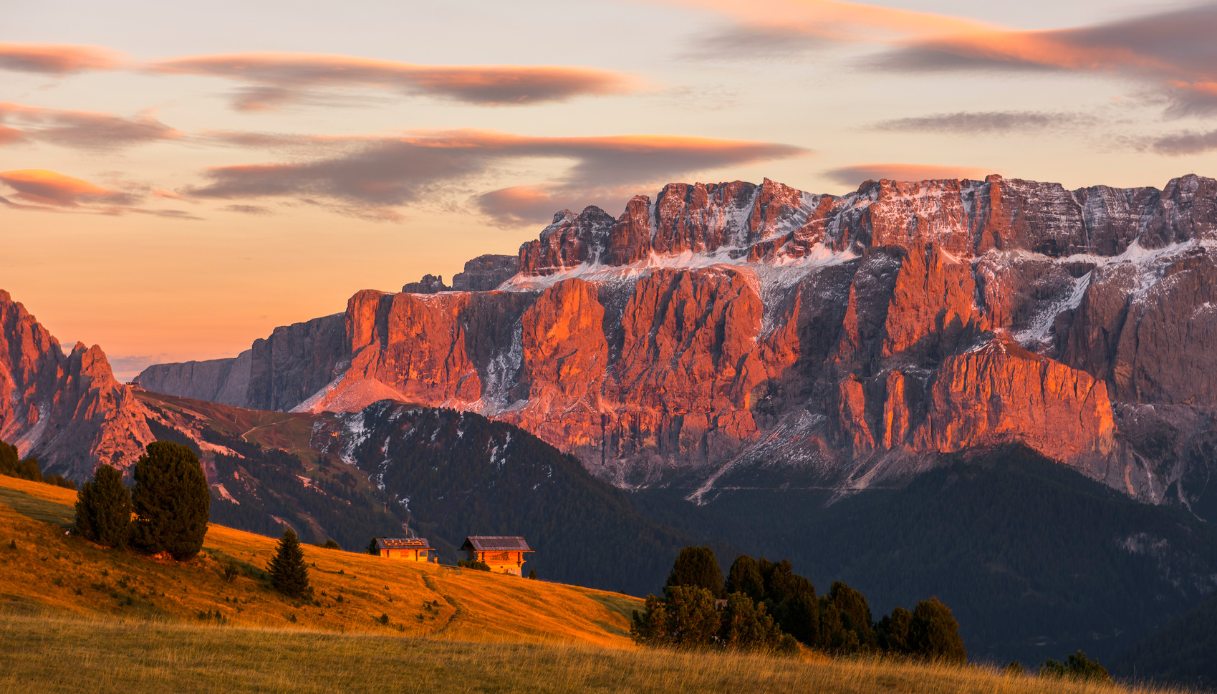 dolomiti tramonto autunno