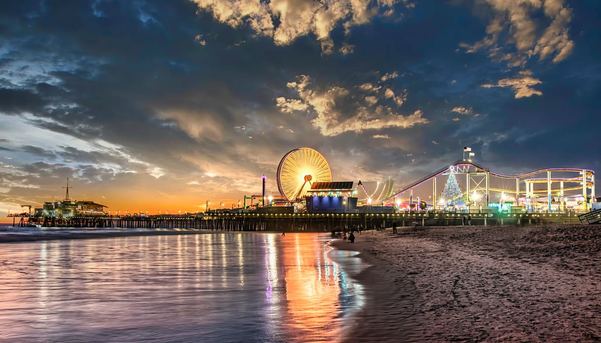 Santa Monica e ruota panoramica