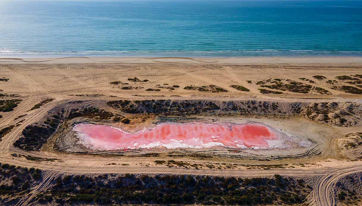 Pink lake in Ras al Khaimah