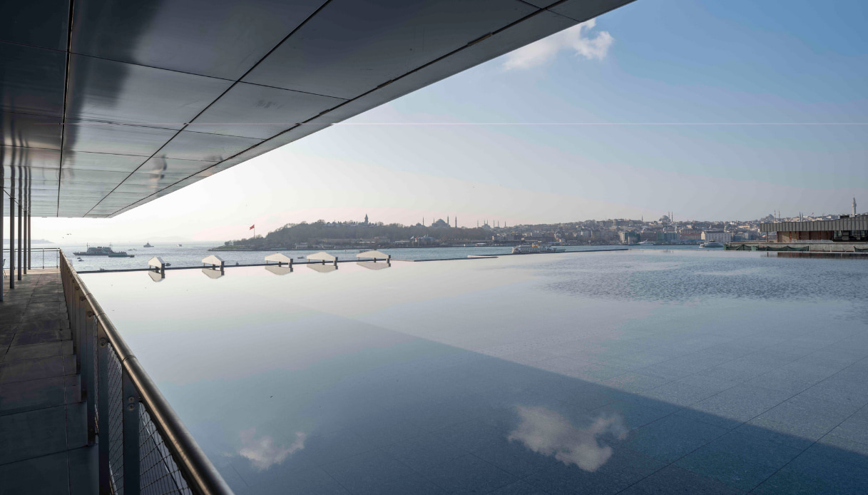 La vista dalla terrazza del muse di Renzo Piano