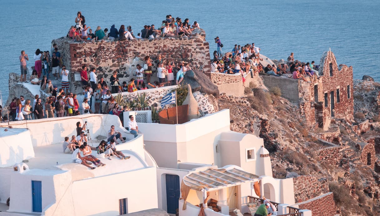 Santorini, Oia, turisti