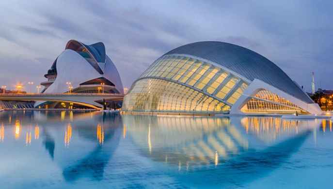 Uno scorcio del famoso City of Arts and Sciences di Valencia