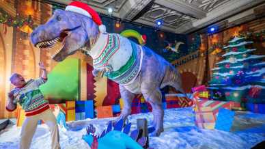 Questo museo di Londra si trasforma per Natale, T-Rex compreso. La magia ha inizio