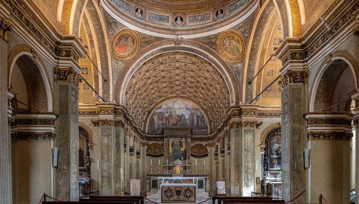 Effetto prospettico all'interno della chiesa di Satiro