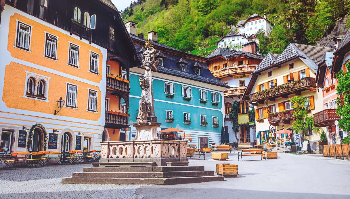 Markplatz ad Hallstatt in Austria