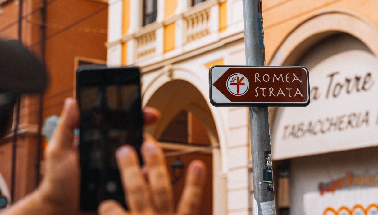 La segnaletica della Romea Strata