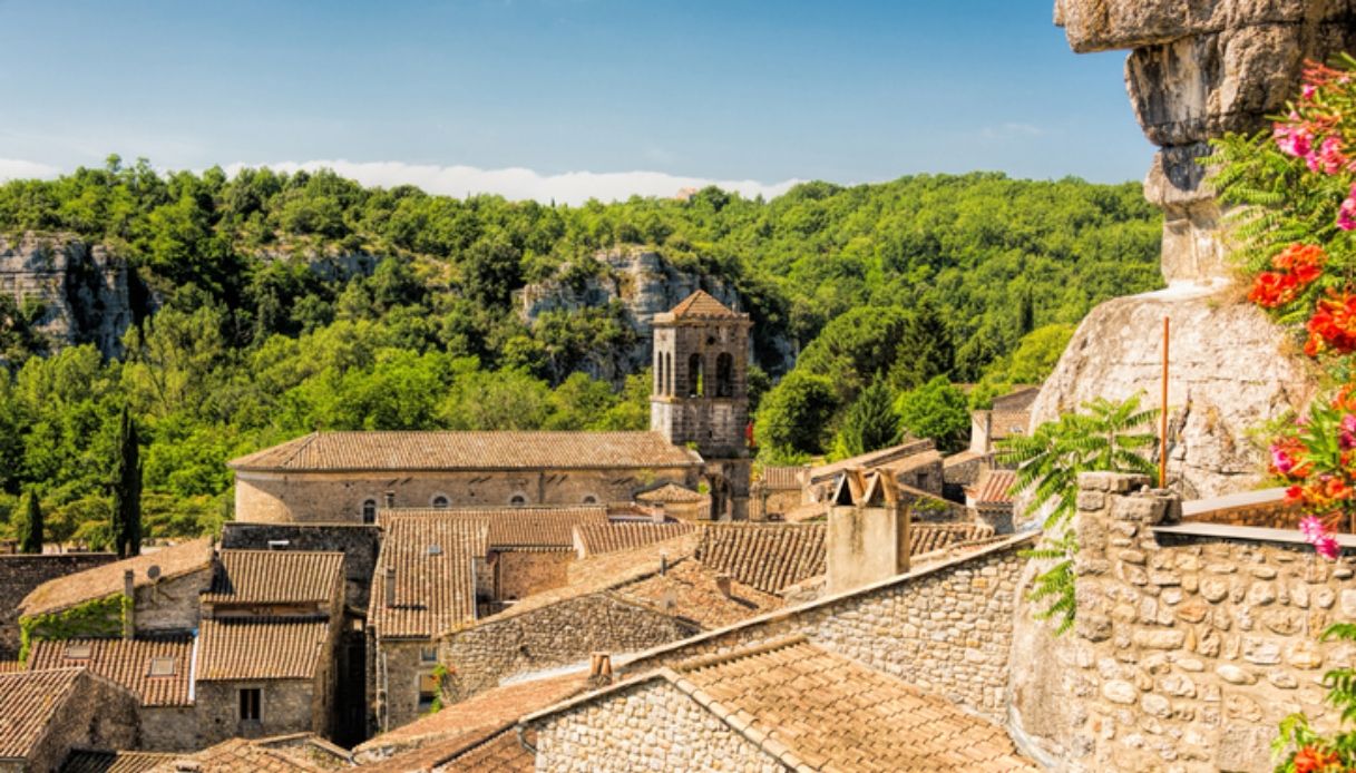 il panorama sul borgo di Labeaume