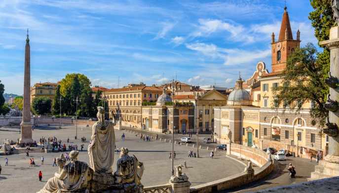 Vista su Piazza del Popolo a Roma